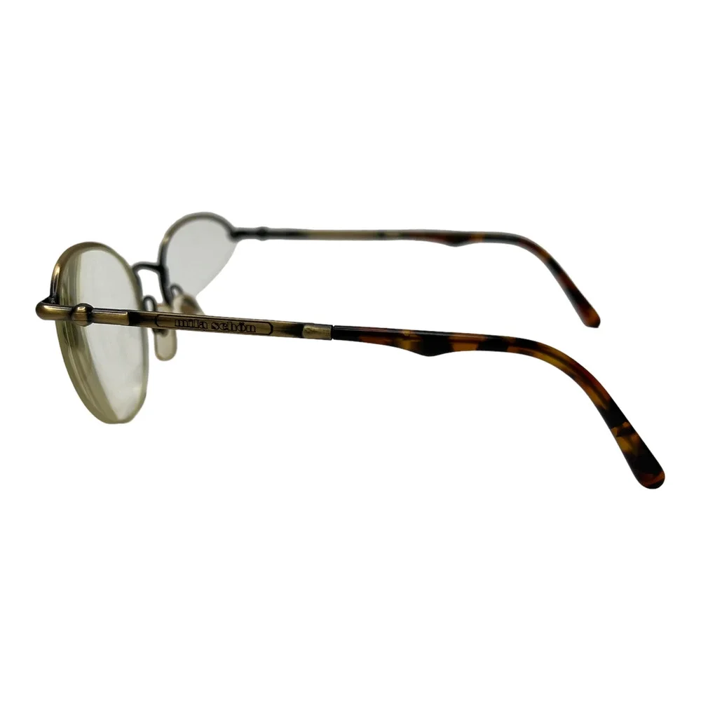 Mila Schon Women's Eyeglasses MOD 3068 Gold and Brown‎ Half Rim Vintage H3567